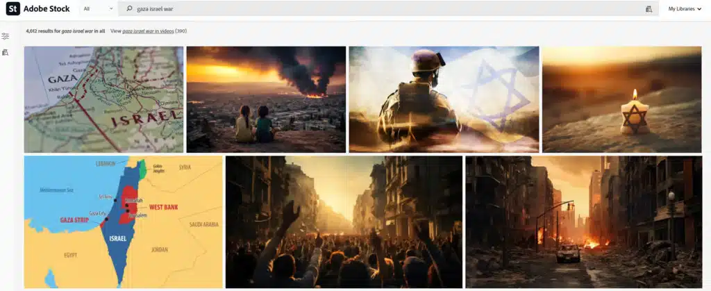 Islamo-Nazi AI-generated images for sale on Adobe Stock's website